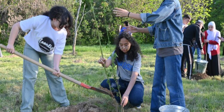 «ЖАСЫЛ АЙМАҚ» АПТАЛЫҒЫ: ДЕНДРОСАЯБАҚҚА 50 — ге ЖУЫҚ АҒАШ ЕГІЛДІ