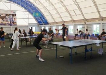 ТҮРКІСТАН: БӘЙДІБЕК АУДАНЫНДА ҮСТЕЛ ТЕННИСІНЕН ЖАРЫС ӨТТІ