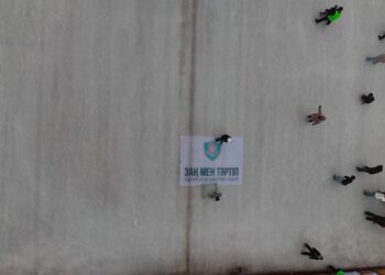 Шымкенттегі мұз айдындарында «Заң мен тәртіп» логотипі орнатылды