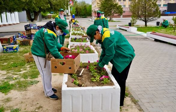КЕНТАУ ҚАЛАСЫНДА АБАТТАНДЫРУ ЖӘНЕ КӨГАЛДАНДЫРУ ЖҰМЫСТАРЫ КЕҢ ҚАРҚЫН АЛДЫ