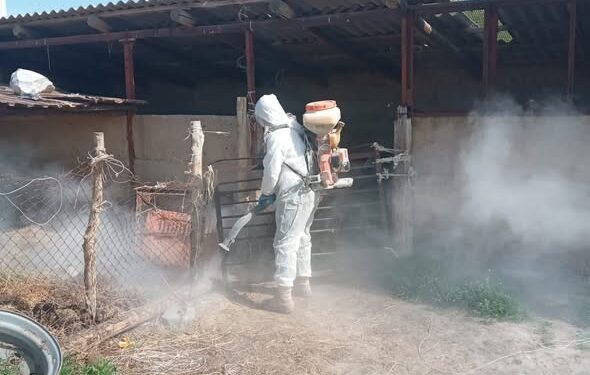 ОРДАБАСЫ АУДАНЫНДА ДЕЗИНФЕКЦИЯ ЖӘНЕ ЗАЛАЛСЫЗДАНДЫРУ ЖҰМЫСТАРЫ ЖҮЙЕЛІ ТҮРДЕ ЖАЛҒАСУДА